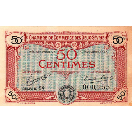 Niort - Deux-Sèvres - Pirot 93-10 - 50 centimes - Série 24 - 13/11/1920 - Etat : SUP