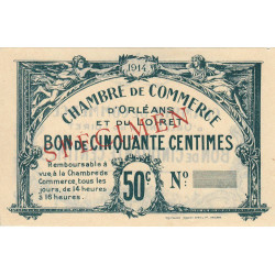 Orléans et Loiret - Pirot 95-1b - 50 centimes - 1914 - Spécimen - Etat : SPL