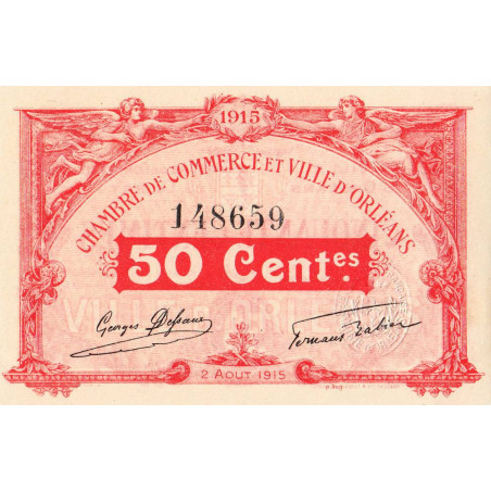 Orléans - Pirot 95-4 - 50 centimes - 1915 - Etat : SPL