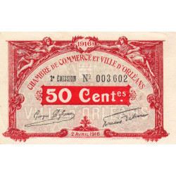 Orléans - Loiret - Pirot 95-8 - 50 centimes - 1916 - Etat : SPL
