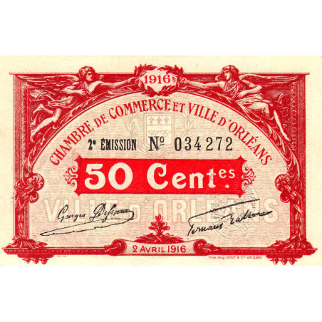 Orléans - Pirot 95-8 - 50 centimes - 1916 - Etat : SPL