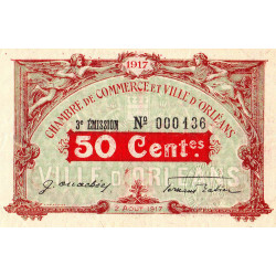 Orléans - Loiret - Pirot 95-16 - 50 centimes - 1917 - Petit numéro - Etat : SUP+