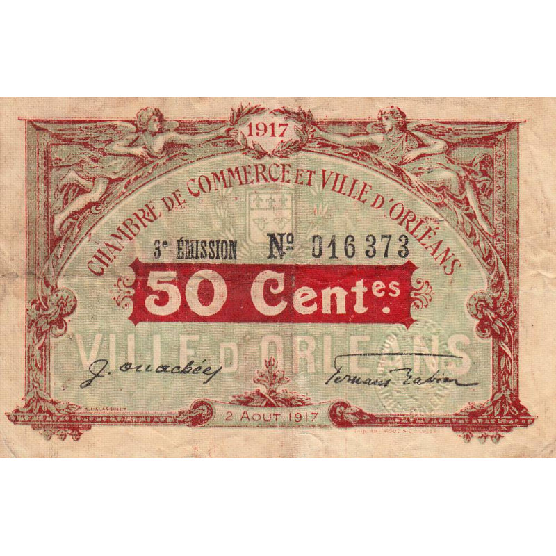 Orléans - Pirot 95-16 - 50 centimes - 1917 - Etat : TB