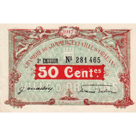 Orléans - Pirot 95-16 - 50 centimes - 1917 - Etat : SUP+