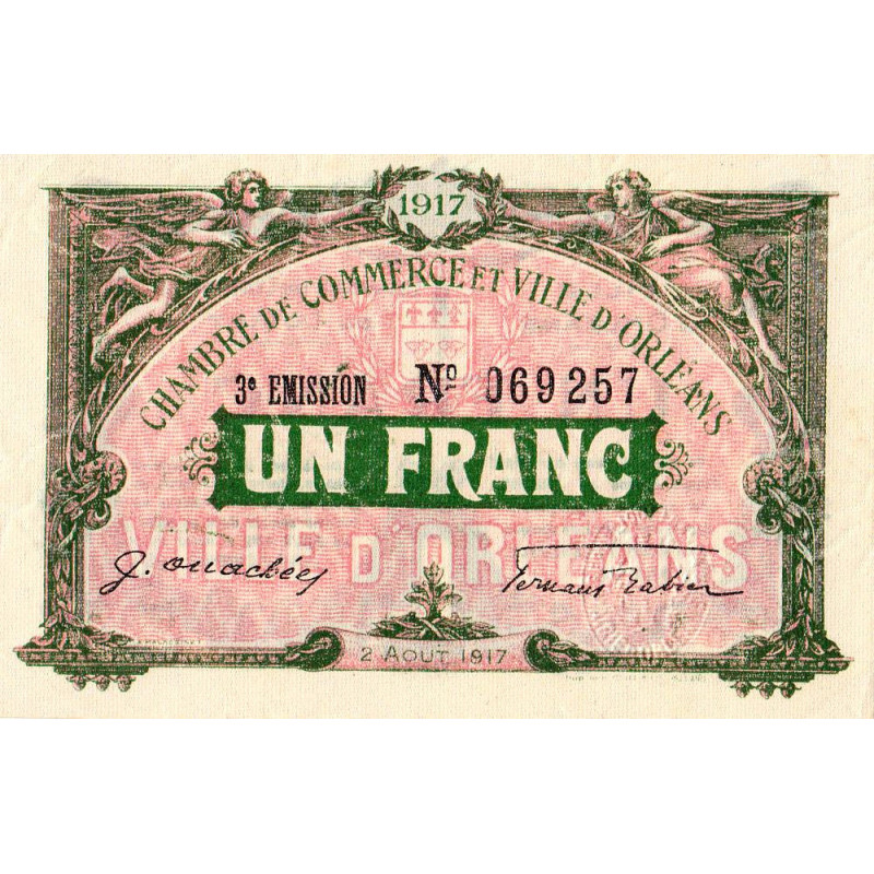Orléans - Pirot 95-17 - 1 franc - 1917 - Etat : SPL