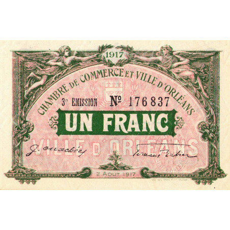 Orléans - Pirot 95-17 - 1 franc - 1917 - Etat : SPL