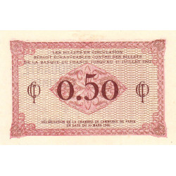Paris - Pirot 97-10 - 50 centimes - Série A.8 - 10/03/1920 - Etat : SUP+ à SPL