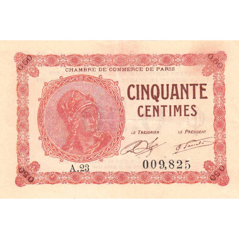Paris - Pirot 97-10 - 50 centimes - Série A.23 - 10/03/1920 - Etat : SUP