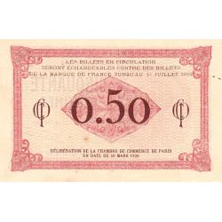Paris - Pirot 97-10 - 50 centimes - Série D.16 - 10/03/1920 - Etat : SUP+