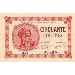 Paris - Pirot 97-10 - 50 centimes - Série H.34 - 10/03/1920 - Etat : pr.NEUF