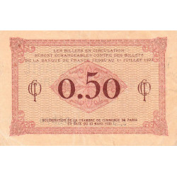 Paris - Pirot 97-10 - 50 centimes - Série J.29 - 10/03/1920 - Etat : TB+