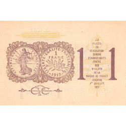 Paris - Pirot 97-23 - 1 franc - Série C71 - 10/03/1920 - Etat : SUP