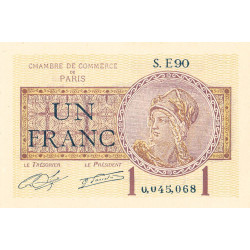 Paris - Pirot 97-23 - 1 franc - Série E90 - 10/03/1920 - Etat : NEUF