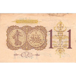 Paris - Pirot 97-23 - 1 franc - Série F92 - 10/03/1920 - Etat : TB