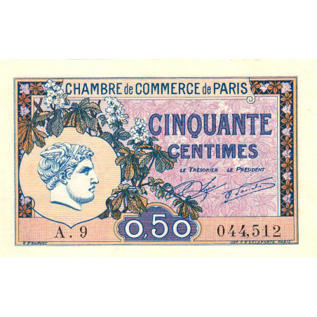 Paris - Pirot 97-31 - 50 centimes - Série A.9 - 10/03/1920 - Etat : pr.NEUF