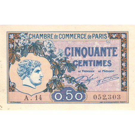 Paris - Pirot 97-31 - 50 centimes - Série A.14 - 10/03/1920 - Etat : SUP-