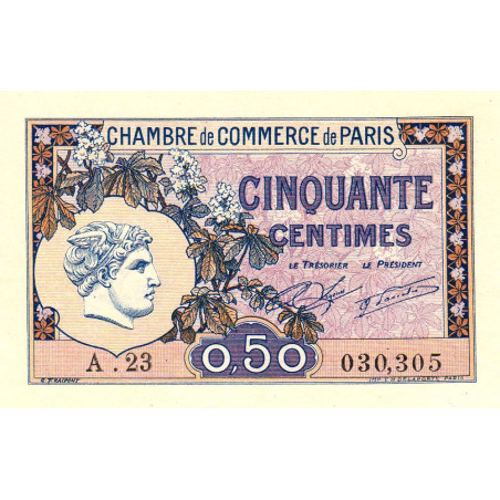 Paris - Pirot 97-31 - 50 centimes - Série A.23 - 10/03/1920 - Etat : SPL