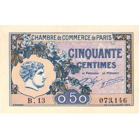 Paris - Pirot 97-31 - 50 centimes - Série B.13 - 10/03/1920 - Etat : pr.NEUF