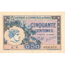 Paris - Pirot 97-31 - 50 centimes - Série A.6 - 10/03/1920 - Etat : SUP+