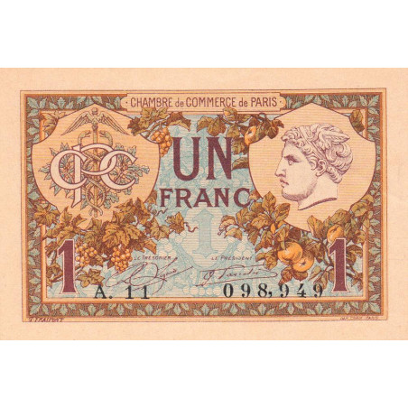 Paris - Pirot 97-36 - 1 franc - Série A.11 - 10/03/1920 - Etat : SPL