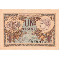 Paris - Pirot 97-36 - 1 franc - Série A.17 - 10/03/1920 - Etat : SUP