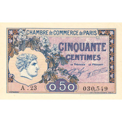 Paris - Pirot 97-31 - 50 centimes - Série A.23 - 10/03/1920 - Etat : NEUF