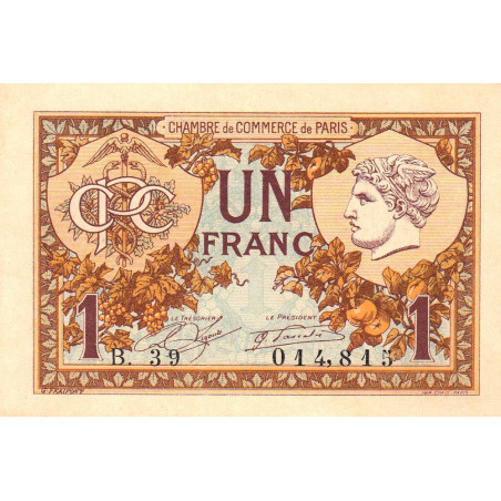 Paris - Pirot 97-36 - 1 franc - Série B.39 - 10/03/1920 - Etat : NEUF