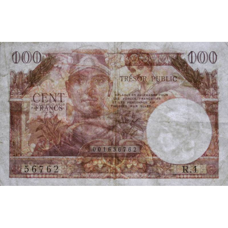 100 Francs TRÉSOR PUBLIC FRANCE 1955 VF.34.01 p25_0439 Billets