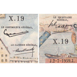 F 58-02 - 02/07/1959 - 50 nouv. francs - Henri IV - Série X.19 - Etat : TB+