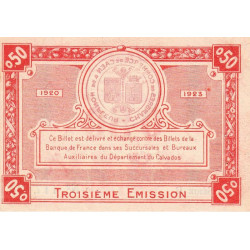 Caen & Honfleur - Pirot 34-16 - 50 centimes - Série B - 1920 - Etat : SPL
