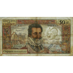 F 58-03 - 03/09/1959 - 50 nouv. francs - Henri IV - Série P.31 - Etat : TB