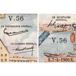 F 58-05 - 07/04/1960 - 50 nouv. francs - Henri IV - Série V.56 - Etat : TTB+