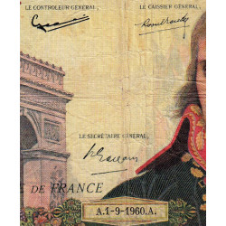 F 59-07 - 01/09/1960 - 100 nouv. francs - Bonaparte - Série D.67- Etat : B