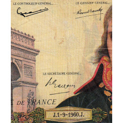 F 59-07 - 01/09/1960 - 100 nouv. francs - Bonaparte - Série Z.75 - Etat : TB