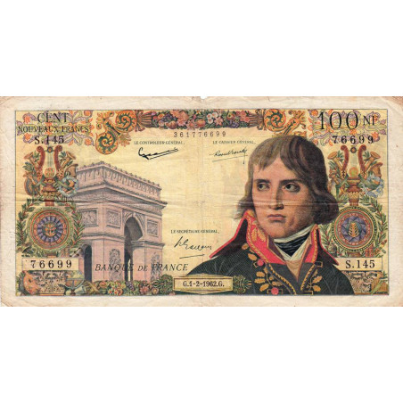 F 59-13 - 01/02/1962 - 100 nouv. francs - Bonaparte - Série S.145 - Etat : TB-