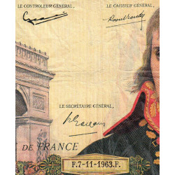 F 59-24 - 07/11/1963 - 100 nouv. francs - Bonaparte - Série F.276 - Etat : TB
