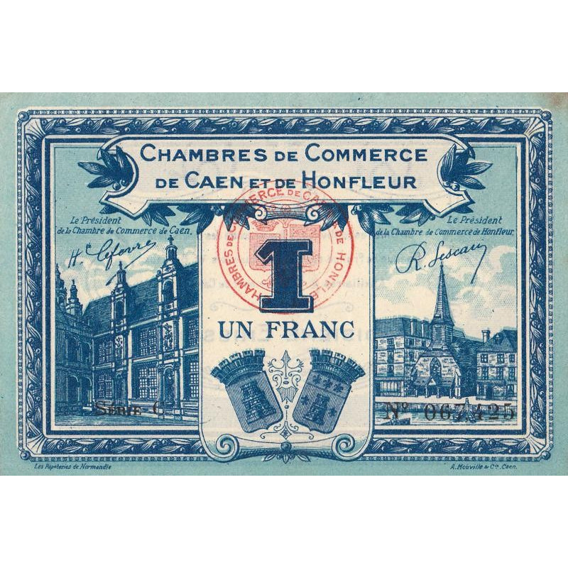Caen & Honfleur - Pirot 34-18 - 1 franc - Série C - 1920 - Etat : SUP+
