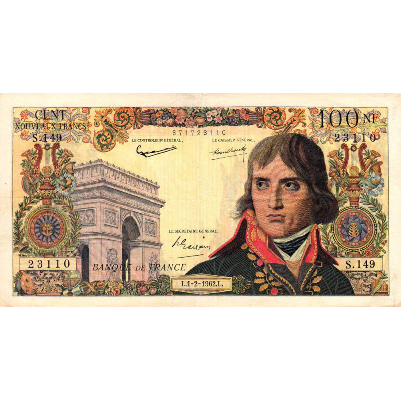 F 59-13 - 01/02/1962 - 100 nouv. francs - Bonaparte - Série S.149 - Etat : TTB