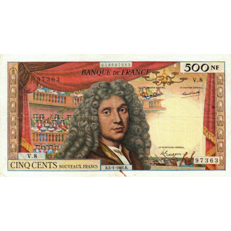 F 60-03 - 05/01/1961 - 500 nouv. francs - Molière - Série V.8 - Etat : TB+