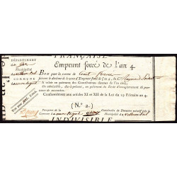 Gers - Montegut - Révolution - Emprunt forcé de l'an IV - 1795 - 100 francs - Etat : SUP