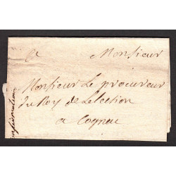 Charente - Cognac - Louis XV - 1725 - Droit de confirmation - 66 livres - Etat : TTB+