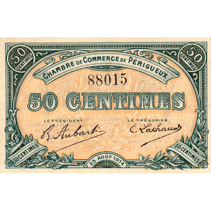 Périgueux - Pirot 98-1 variété - 50 centimes - 25/08/1914 - Etat : SUP-