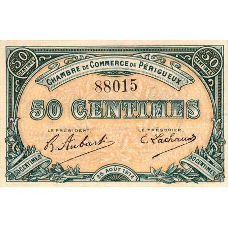 Périgueux - Pirot 98-1 variété - 50 centimes - 25/08/1914 - Etat : SUP-