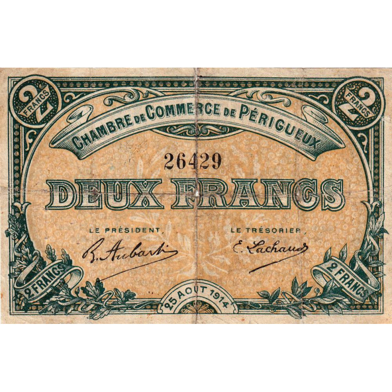 Périgueux - Pirot 98-6 - 2 francs - 25/08/1914 - Etat : B