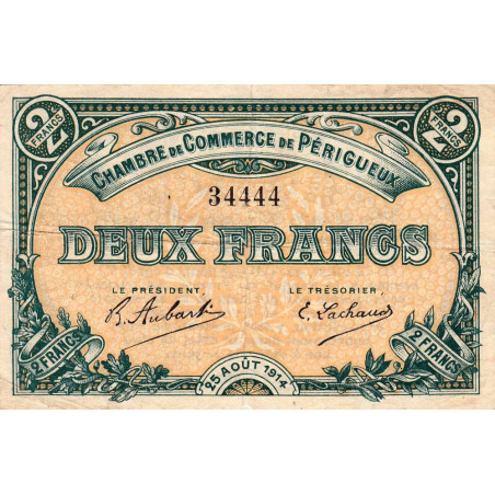 Périgueux - Pirot 98-6 - 2 francs - 25/08/1914 - Etat : TTB