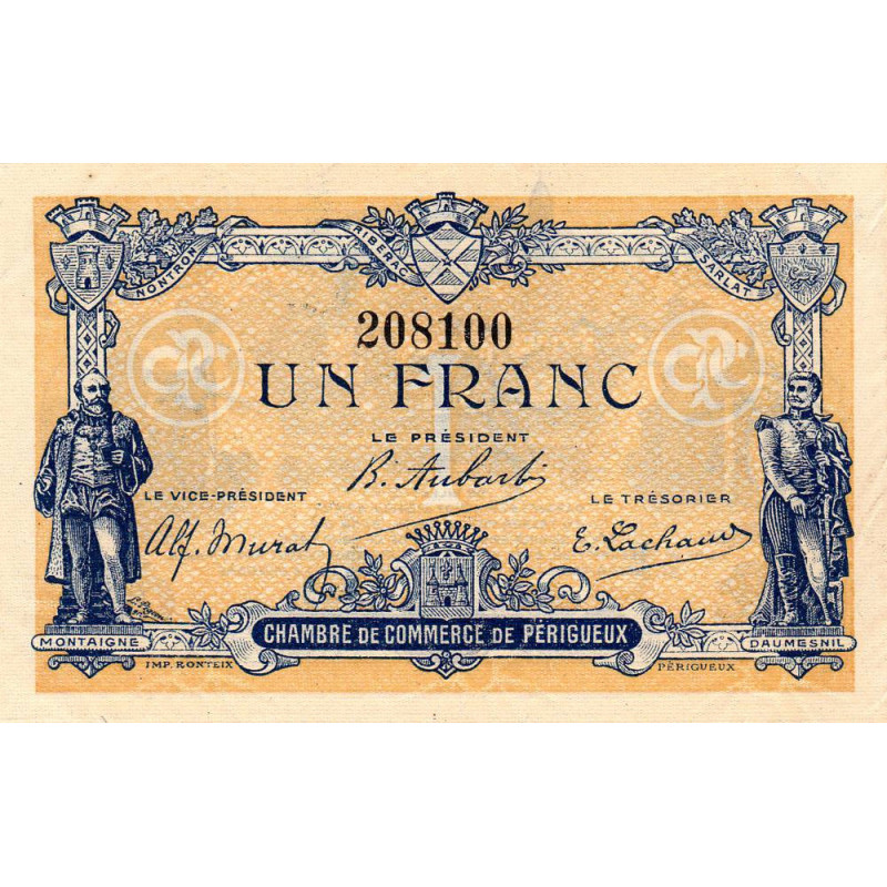 Périgueux - Pirot 98-23 - 1 franc - 05/11/1917 - Etat : SUP+