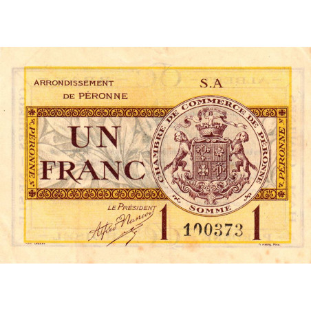 Péronne - Pirot 99-2b - 1 franc - Série S.A - 27/07/1920 - Etat : SUP