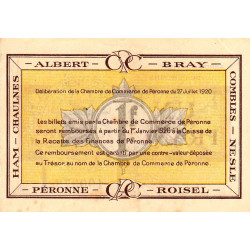 Péronne - Pirot 99-2b - 1 franc - Série S.A - 27/07/1920 - Etat : SUP