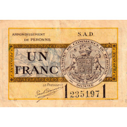 Péronne - Pirot 99-4a - 1 franc - Série S.A.D. - 18/10/1921 - Etat : TTB-