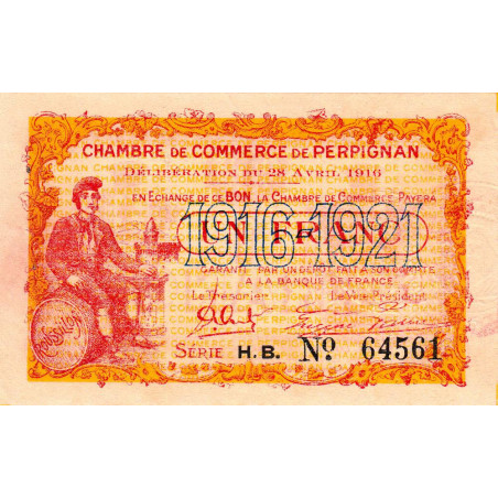 Perpignan - Pirot 100-17 - 1 franc - Série H.B. - 28/04/1916 - Etat : SUP+